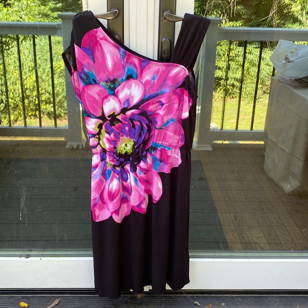 IZ BYER PINK FLOWER DRESS- size small